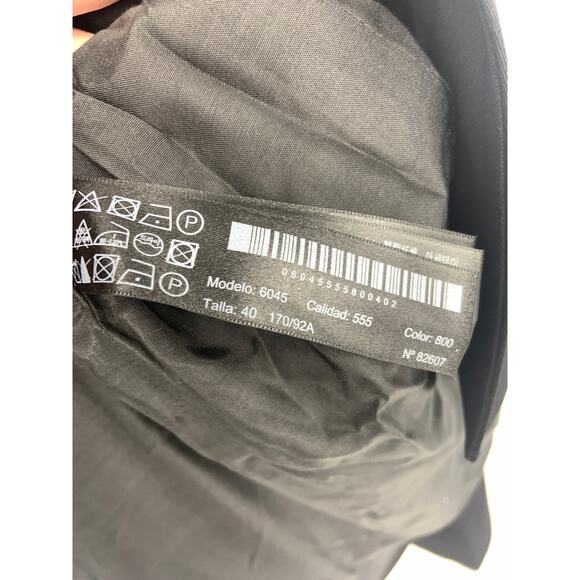 Massimo Dutti Long Line Double Breasted Black Blazer Limited Edition Size 8 NWT - Picture 6 of 13